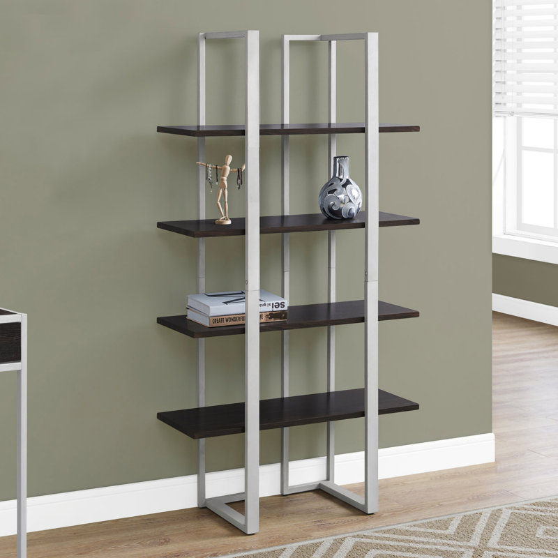 Étagère à livres H 60 "x l 32" Rehberg, Cappuccino / Argent