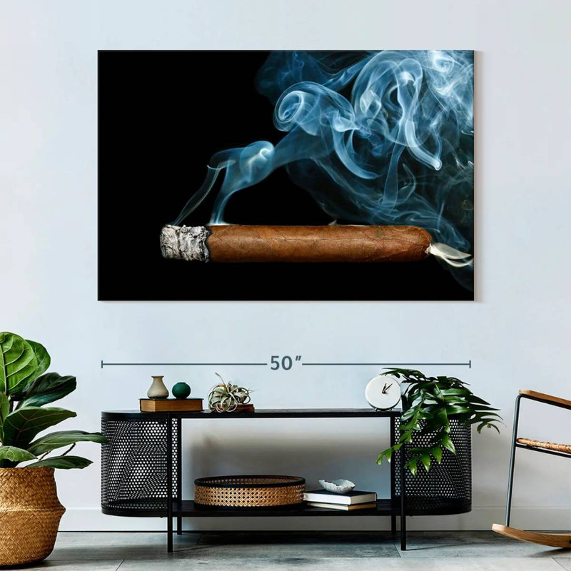 Senne Cigar With Smoke, 34" H x 51" W
