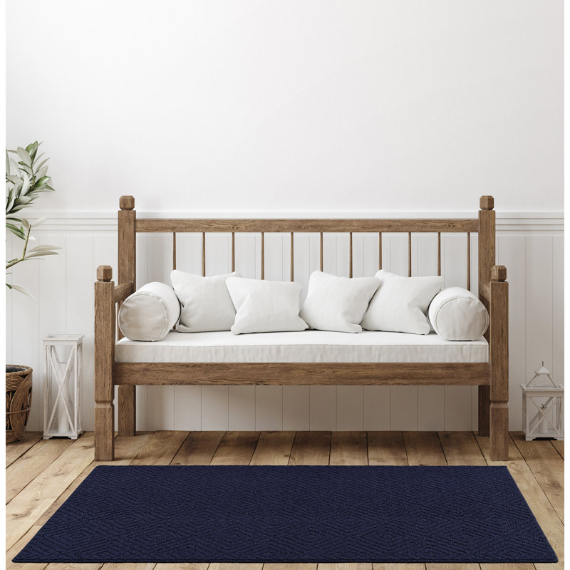  Tapis bleu marine 3 pi x 5 pi Brentwood Jasmine, Marine, 3 pi x 5 pi