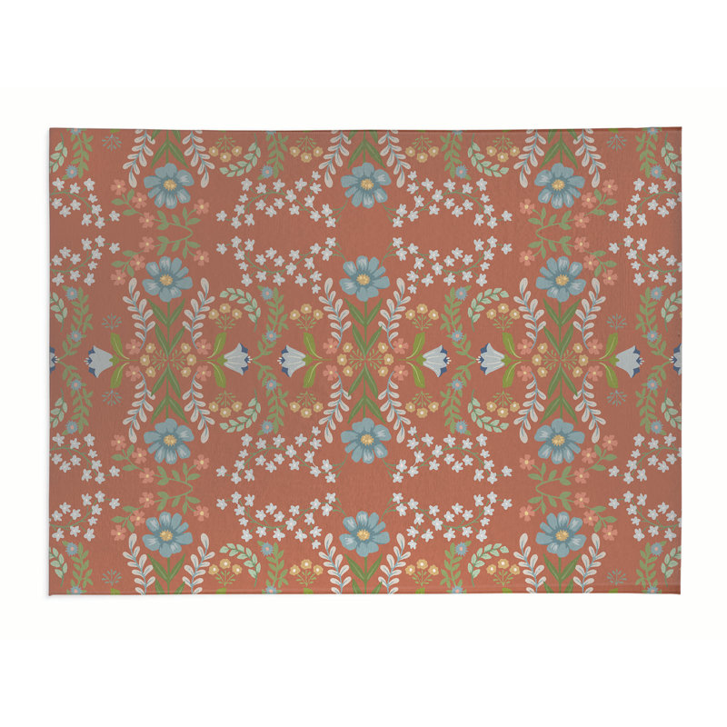 Cecelia Kitchen Mat, Rectangle 4' x 6', Coral