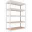 Étagère de rangement ultra-profonde 48,1 po à 5 niveaux pour usage commercial et industriel, blanc, paquet de 1-557936095-557936094