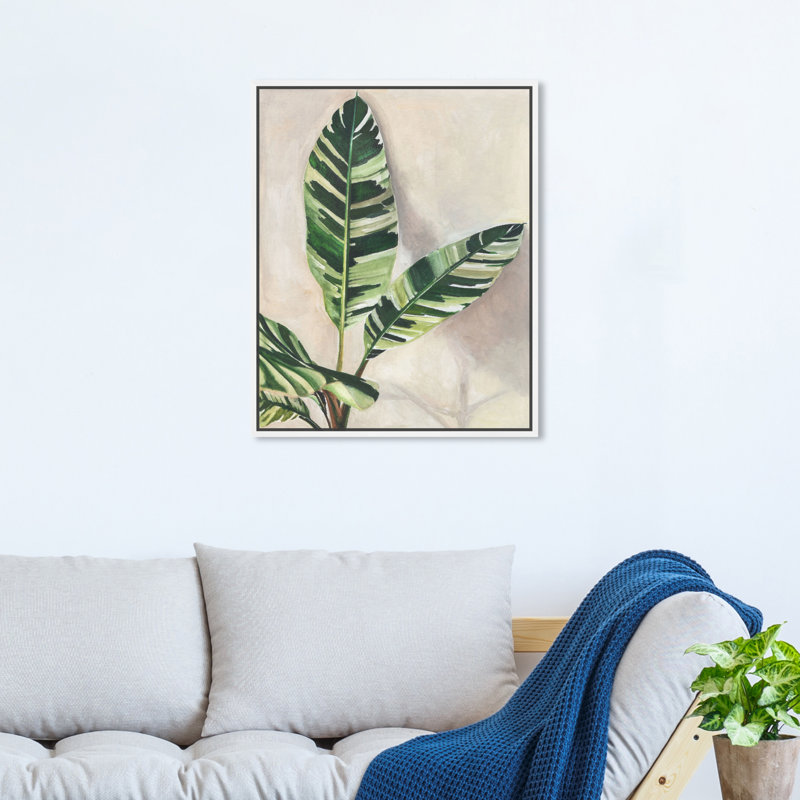 Jolies plantes I - Impression sur toile, H 21 po x l 17 po x P 1,8 po, Toile avec cadre flottant blanc