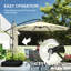 Outsunny 3 m Garden Cantilever Parasol w/ 80 kg Fillable Sandbag-1693425085
