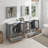 Brescia 84" Double Sink Freestanding Bathroom Vanity with Ceramic Top and Matching Mirrors-27042738