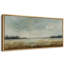 «Calm Lakeside Meadow Landscape» avec des tons de bleu doux et de tons neutres - grande impression sur toile encadrée pour chambre principale-2099358075-2099358078