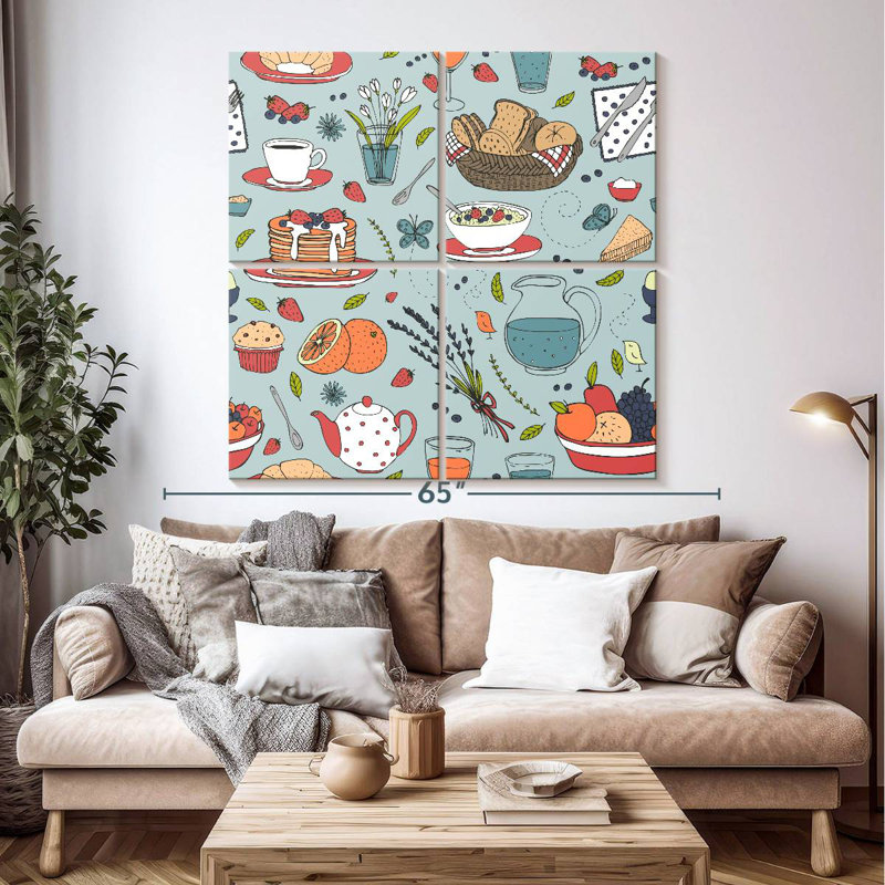 Senne Breakfast Food Pattern, 50" H x 50" W