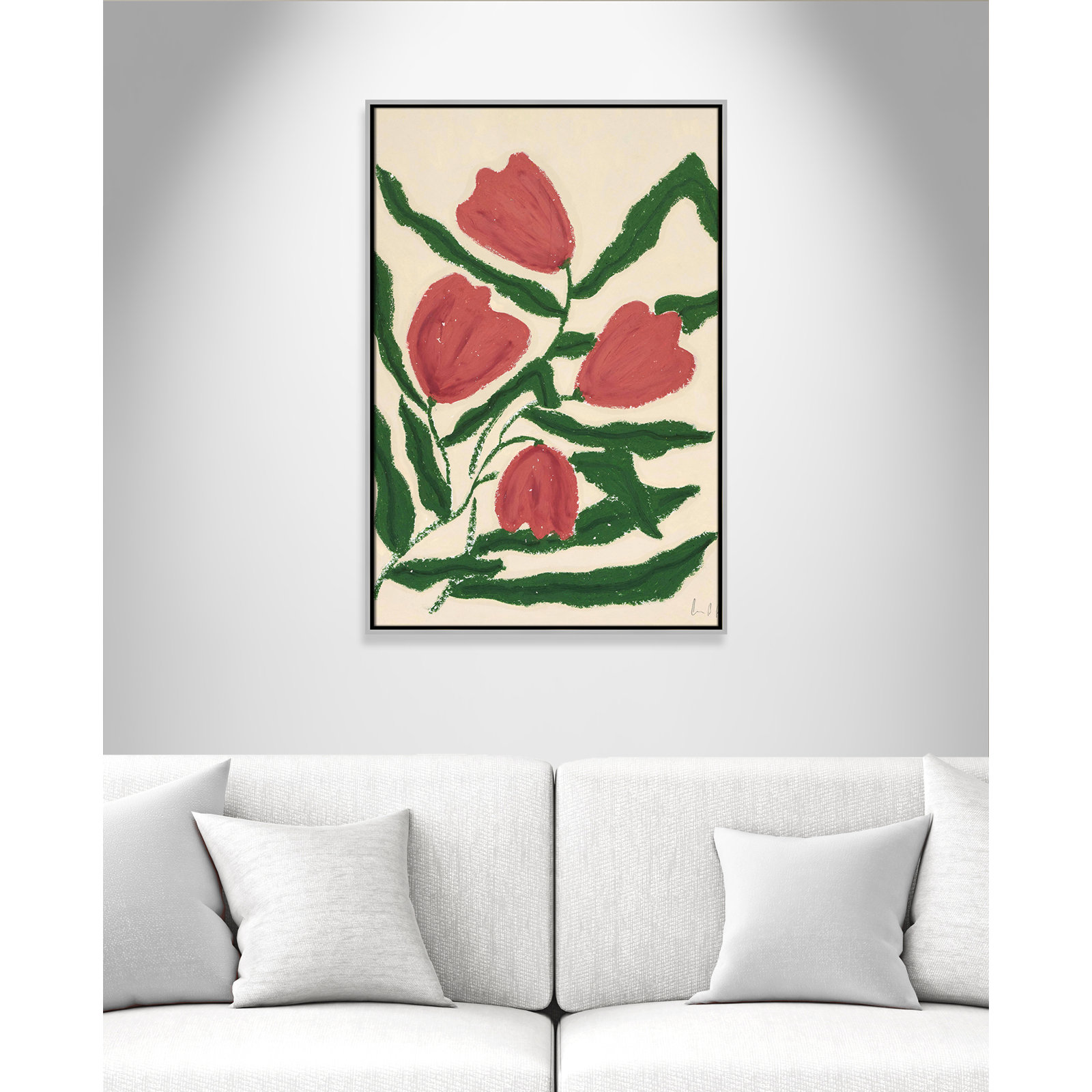 Red Tulips  Print by Camilla Bergqvist, Silver, 37.5" H x 25.5" W