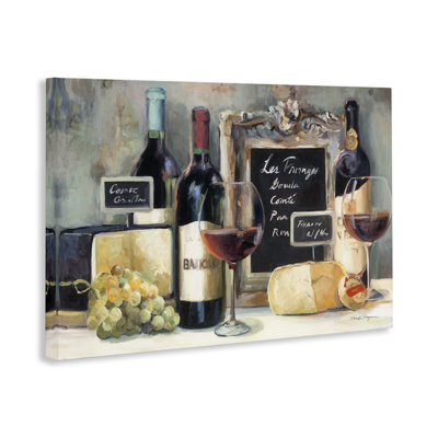 Art sur toile Parisian Wine & Cheese par Marilyn Hageman