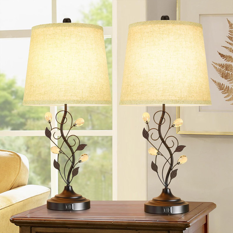 House of Hampton® 24.5In Farmhouse Table Lamps For Living Room Set