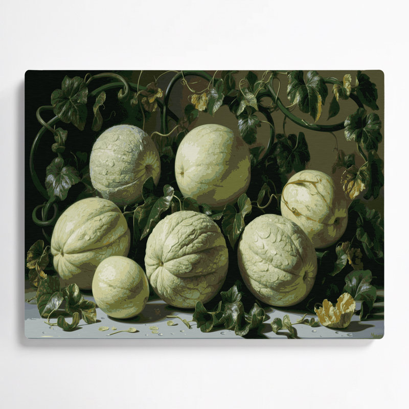 Fruit Winter Melon Green Metal Wall Art, 11" H x 14" W