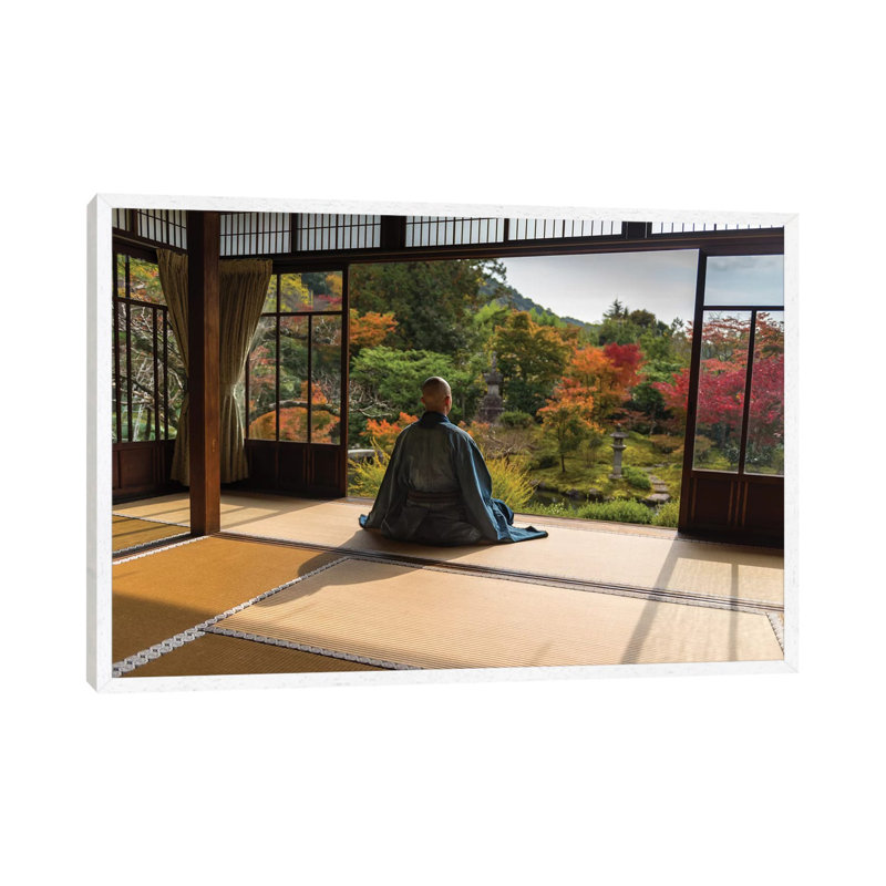 Meditation by Marc Pelissier - Print on Canvas, 66.04 cm H x 45.72 cm W, White Framed