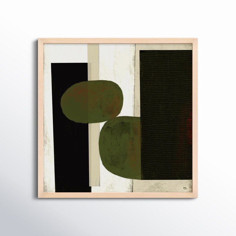 «Collage 1» par Studio, art mural encadré, Papier avec cadre érable, H 30 po x l 30 po x P 1,25 po