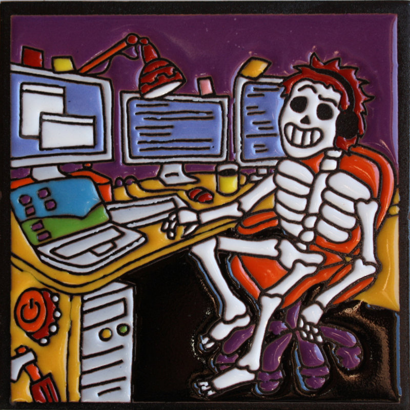 TalaMex. Carreau d'argile Day-Of-The-Dead
