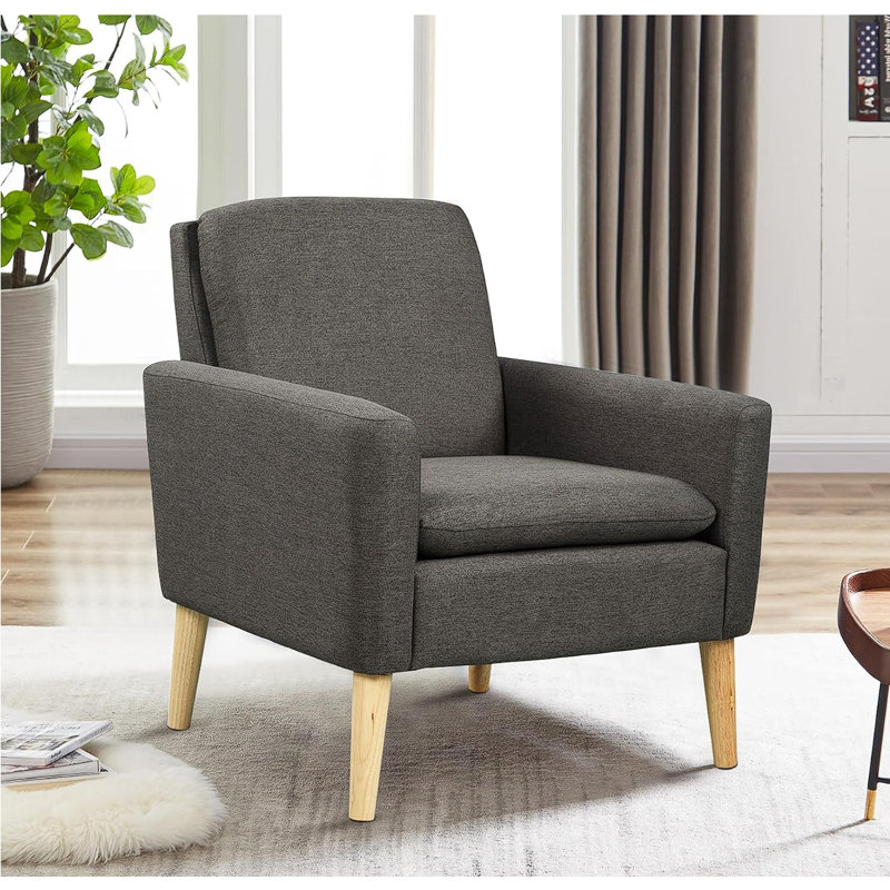 Cristyle Upholstered Arm Accent Chair, Black Linen