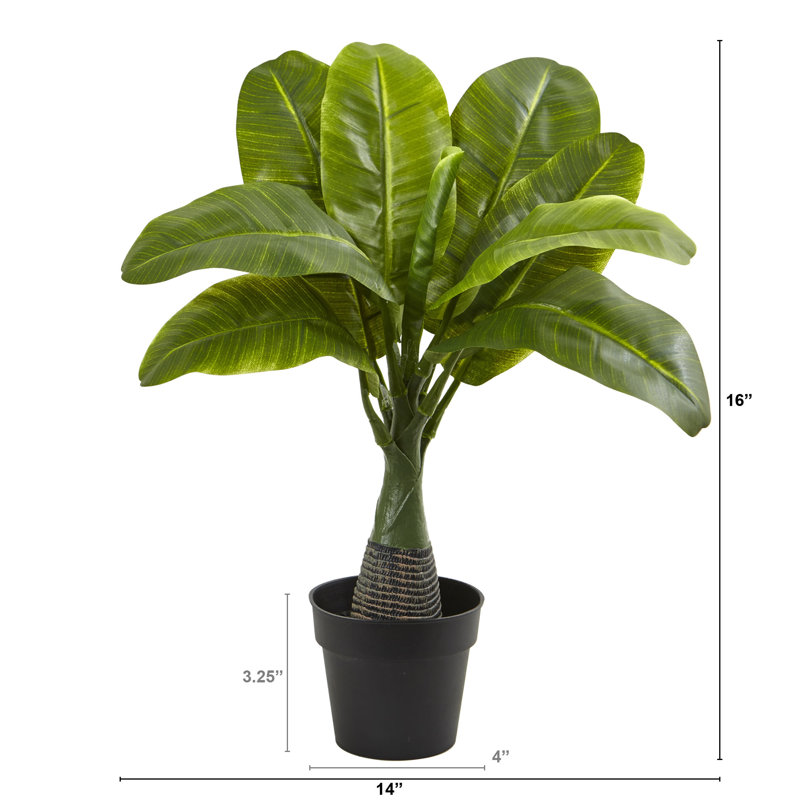 Feuille de bananes artificielle 12,75" en doublure en pot