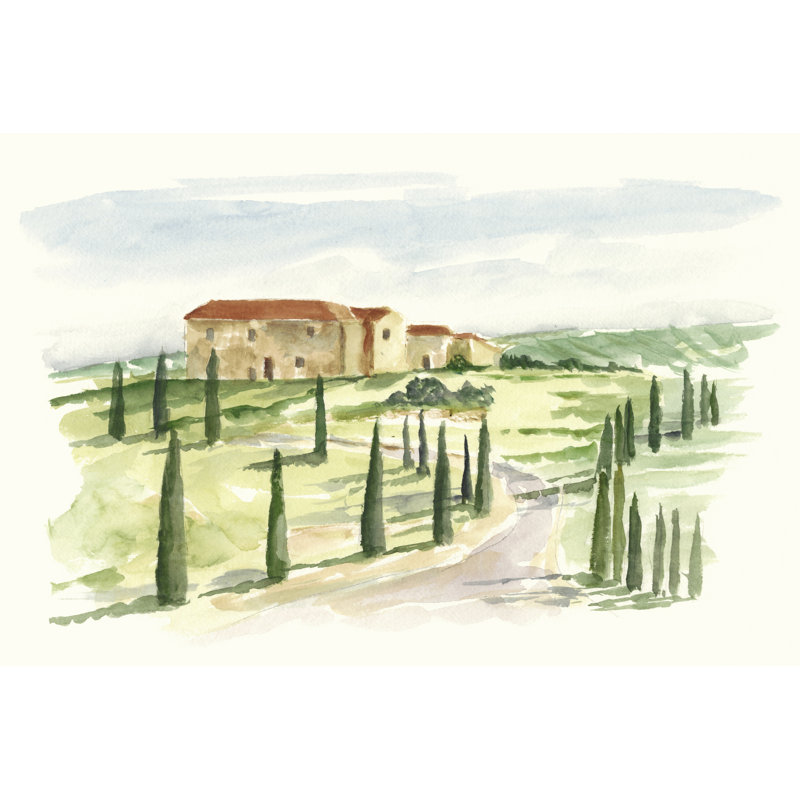 Tuscan Villa I - Wrapped Canvas Painting, 30cm H x 46cm W