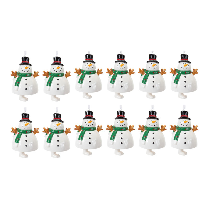 5.5'' Ceramic Snowmen Hanging Figurine Ornament