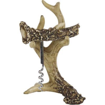 Ouvre-bouteille de vin Antler Tan Western, porte-bouchon en résine