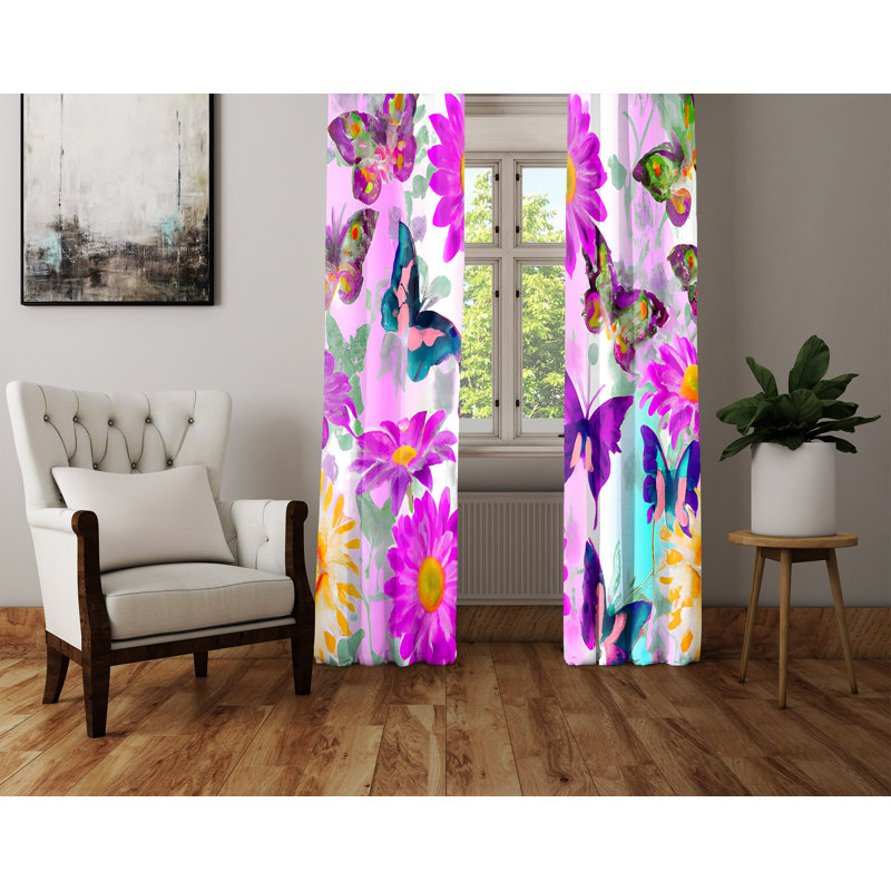 Paire de rideaux semi-transparents en polyester Devyansh, L 56 po x L 78 po
