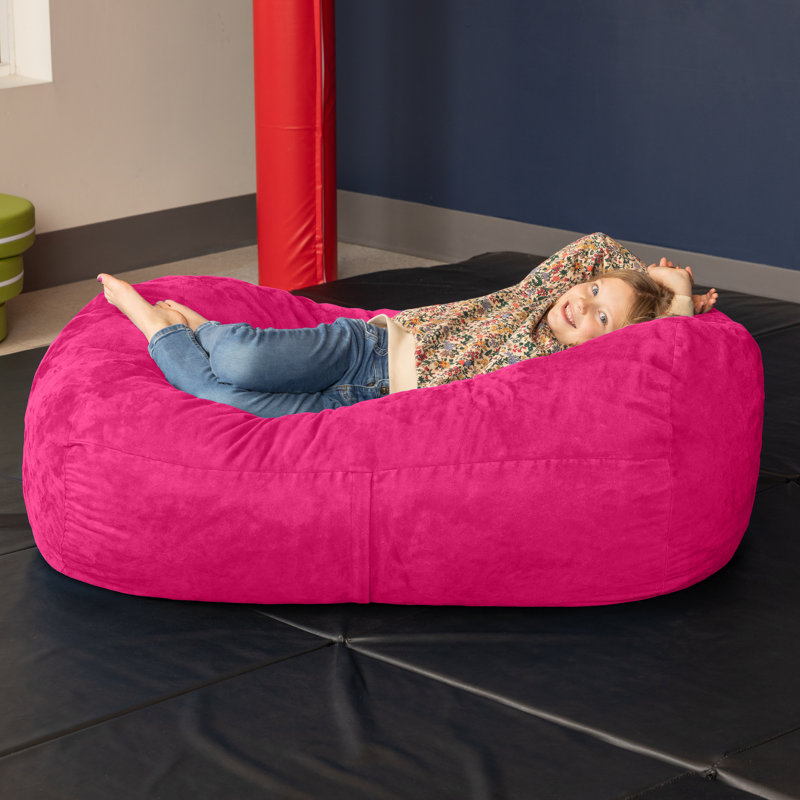 Jaxx Jr. Bean Bags Microfiber / Microsuede Bean Bag Chair & Lounger, Fuchsia