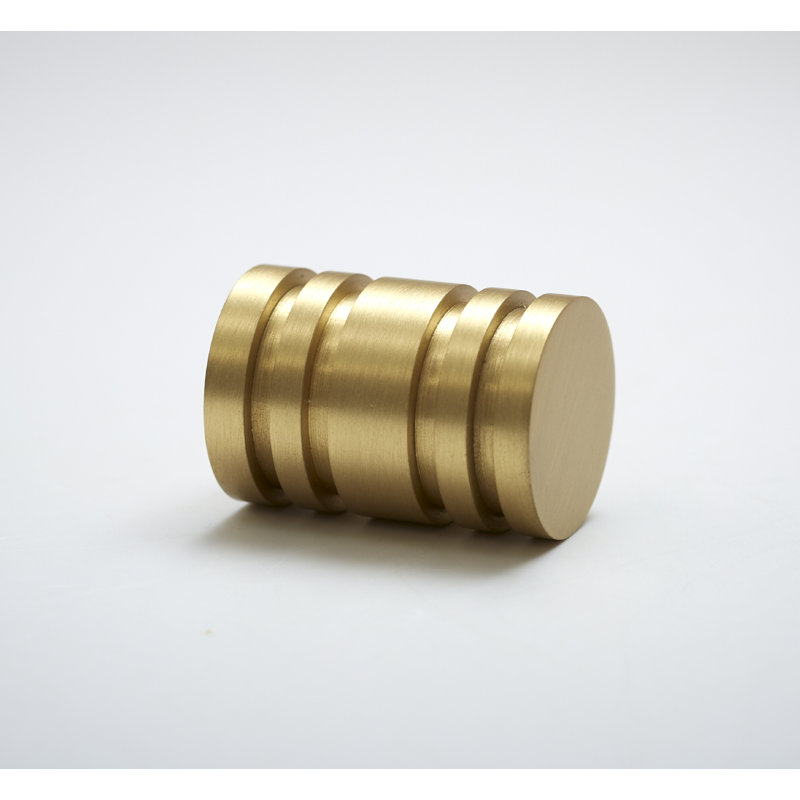 Reveal Cylindrical Knob, Satin Brass