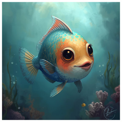 Cartoon Fish Underwater Quilted Bedspread All Sizes