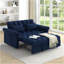 Canapé-lit avec causeuse Loveseat, dossier réglable bleu
