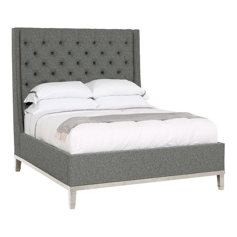 Michael Weiss Queen Upholstered Panel Bed, Casa Blanca, Ian Pewter, Yes