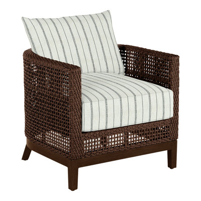 Fauteuil demi-tonneau d'extérieur en résine et en osier Peninces N-Dura