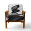 Chaise rembourrée abstraite Minimalisme - fauteuil de méditation noir et blanc minimaliste-516557458