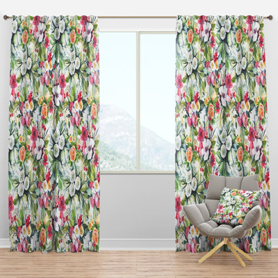Abstract Floral Pattern - Floral Curtain - Velvet Room darkening - 1 panel