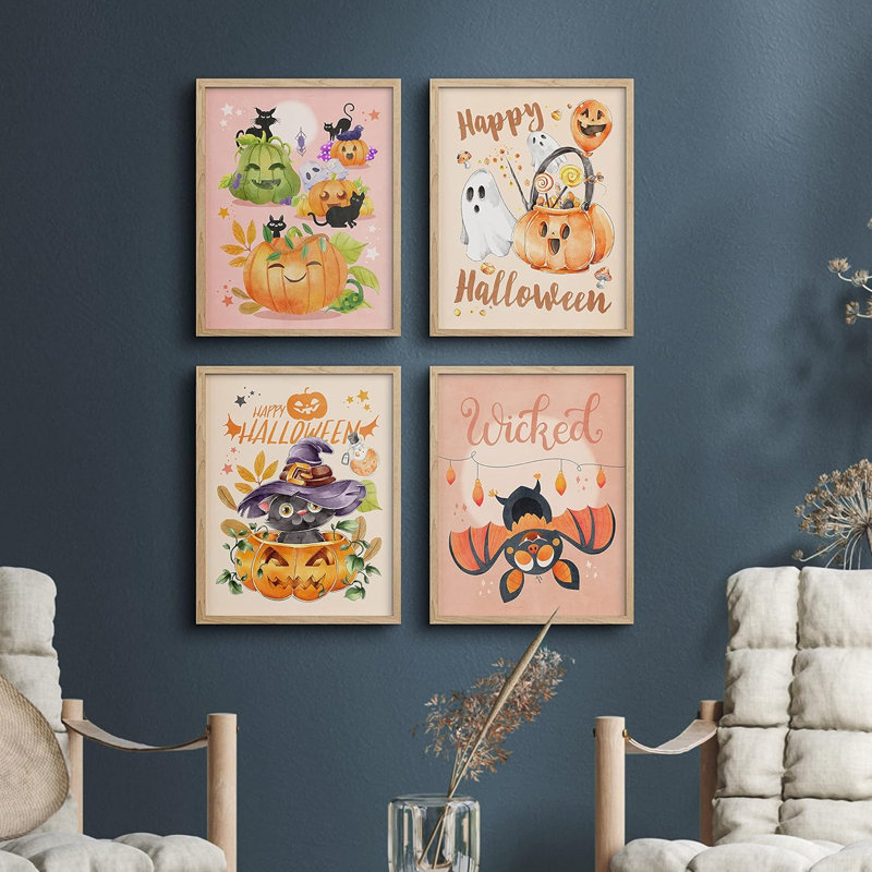 Adorable chauve-souris citrouille d'Halloween, Naturel, H 10 po x l 8 po