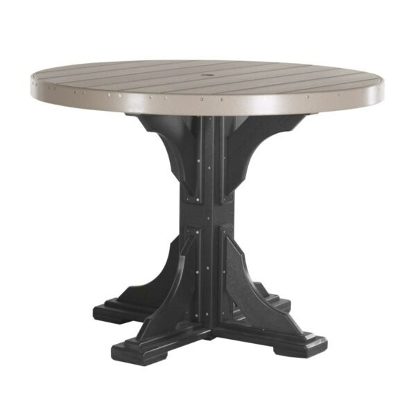 Table ronde 42 po Tillo, Noir, Bois vieilli, l 48,25 po x L 48,25 po x H 30,25 po