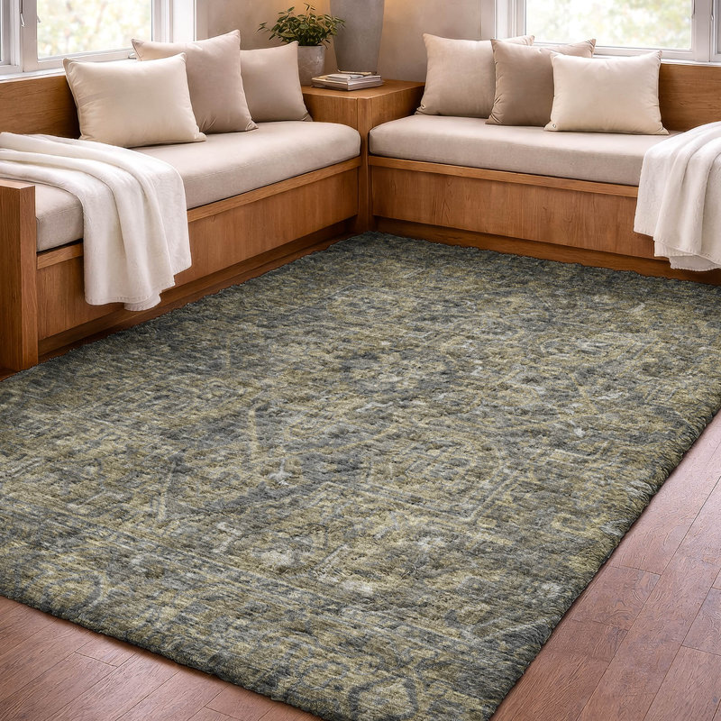 Tapis oriental à poils longs de qualité supérieure lavable à la machine ADS571, Chocolate, 10' x 14'