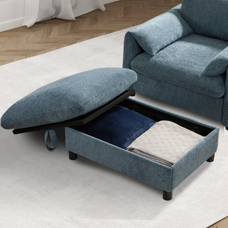 Support de téléphone réglable, chargeur USB, poches de rangement latérales, accoudoirs en forme d'oreiller, Bleu