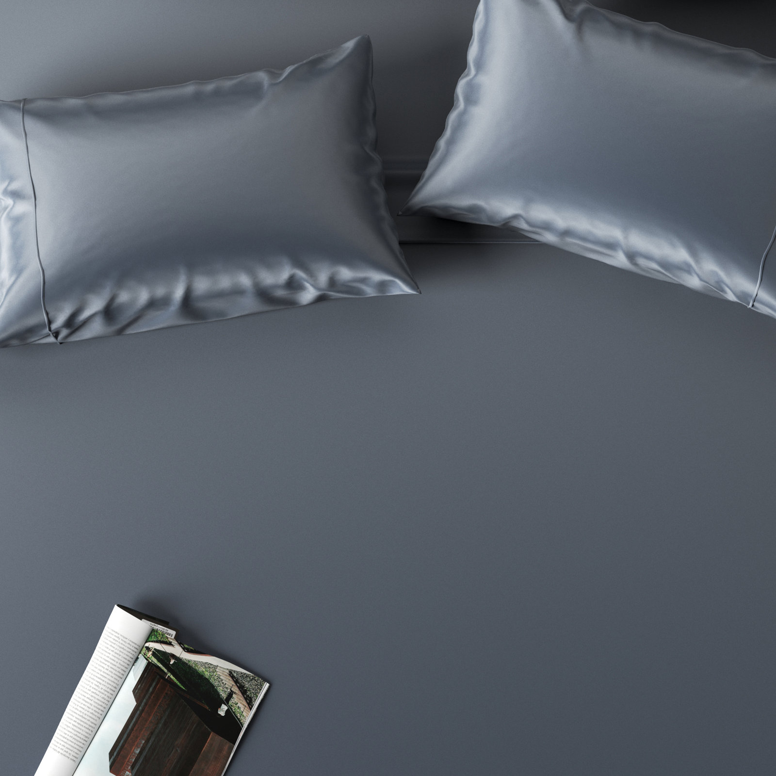 Jasmin Cotton Blend Sheet Set, Queen, Flint Blue