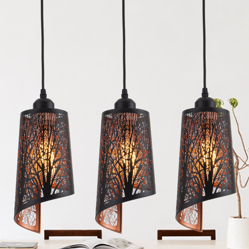  Mini luminaire suspendu industriel noir 