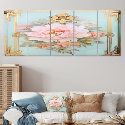 Baer - pivoine, art mural 5 pièces
