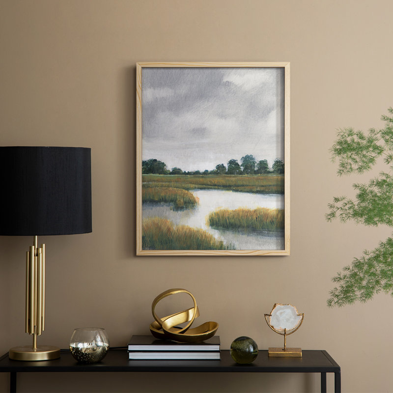 Salt Marshes II Framed Print - Solid Wood, H 11 po x l 9 po