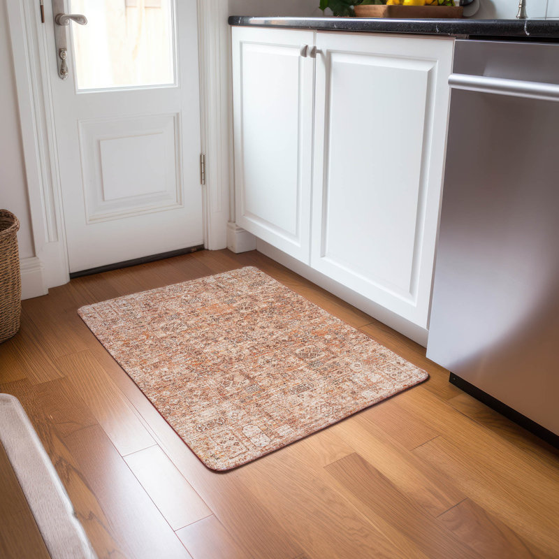 Everlee Washable Ikat Indoor / Outdoor Rug, Rectangle 1'8" x 2'6"