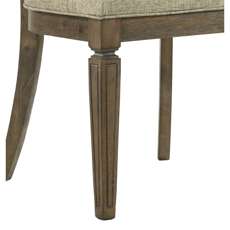 Ensemble de chaises d'appoint Parfield en tissu brun clair et finition chêne vieilli (ensemble de 2)