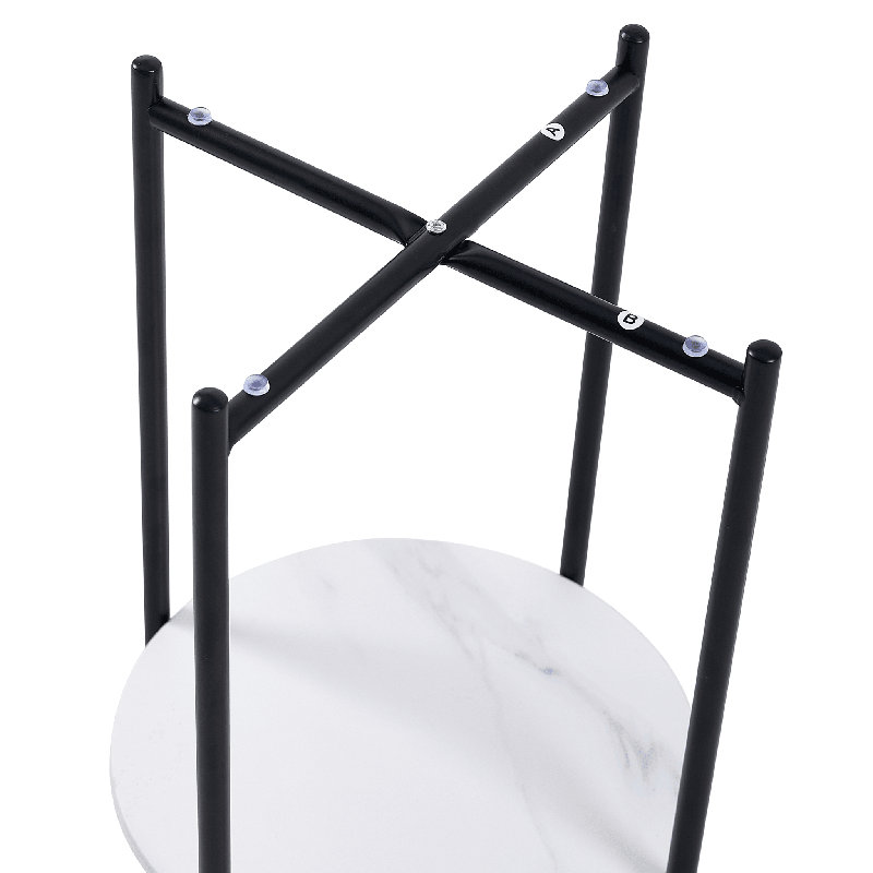 Rahn Stone Top End Table, Glass, White, White