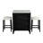 Transitional Bar Table Set With Upholstered Tufted Stools And USB Ports,Set Of 3