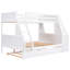 Lit superposé simple au-dessus d'un lit double avec lit gigogne et bureau blanc - Maximisez l'espace dans votre chambre à coucher pour créer un endroit confortable pour dormir-7568263