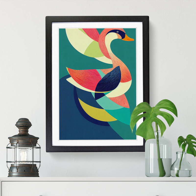 Ardyn Duck Contemporary Art - Picture Frame Print, 64cm H x 46cm W x 2cm D, Black