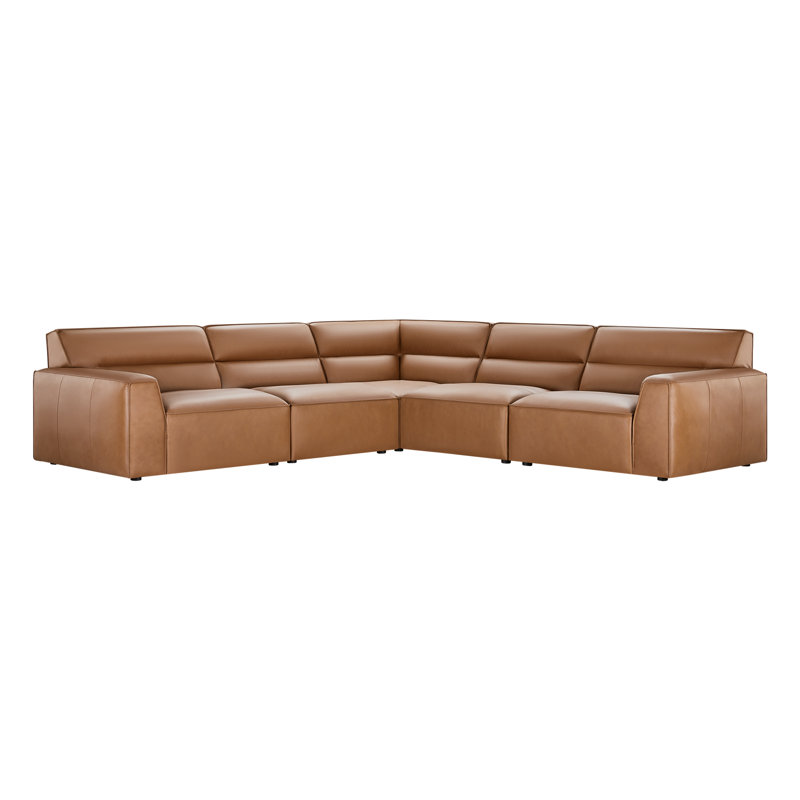 Canapé modulaire en cuir véritable Jenn