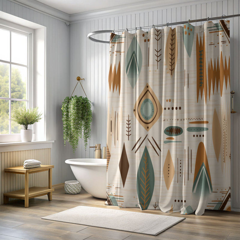 Boho Harmony - Premium Shower Curtain, 74"H x 71"W