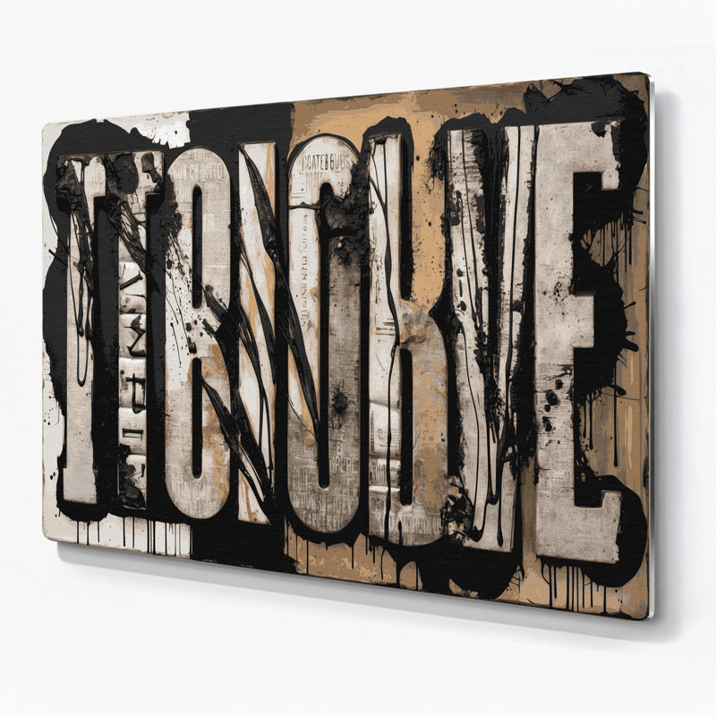 Thanksgiving Distressed typography Black Metal Wall Art, 20" H x 24" W x 0.05" D