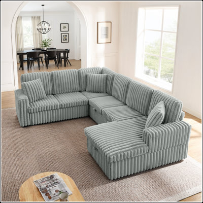 114 " Corduroy U-Shaped Sectional