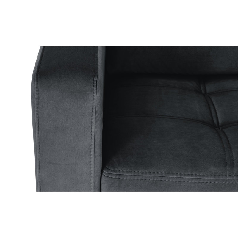 Ashwani Velvet Armchair, Black, Velvet